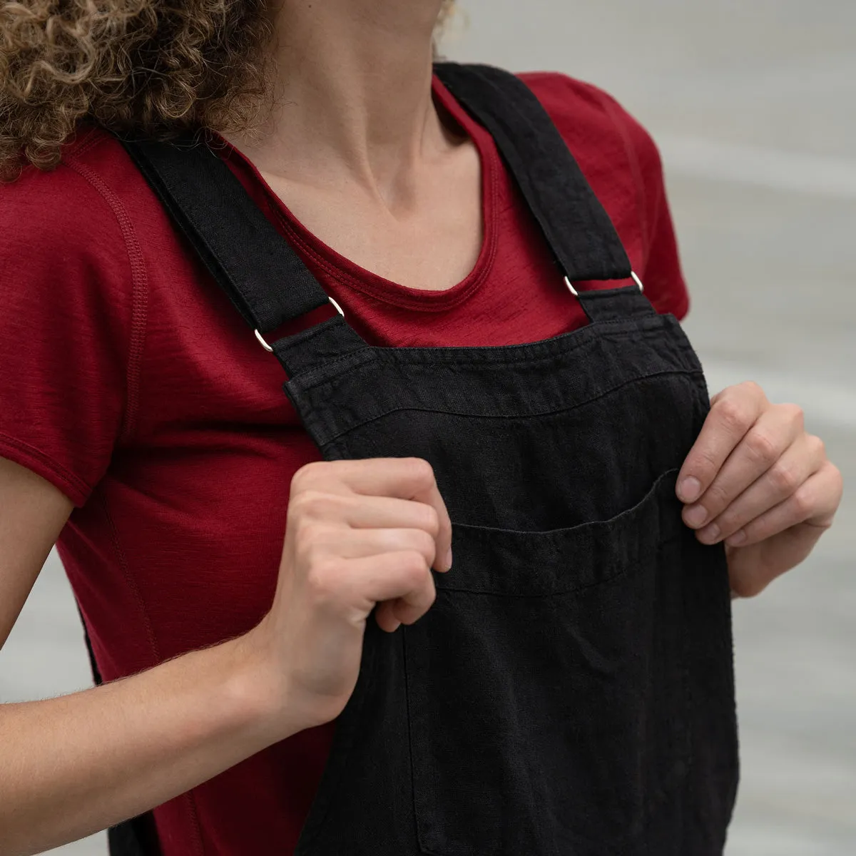 Linen Pinafore Jumpsuit Nicci Pure Black