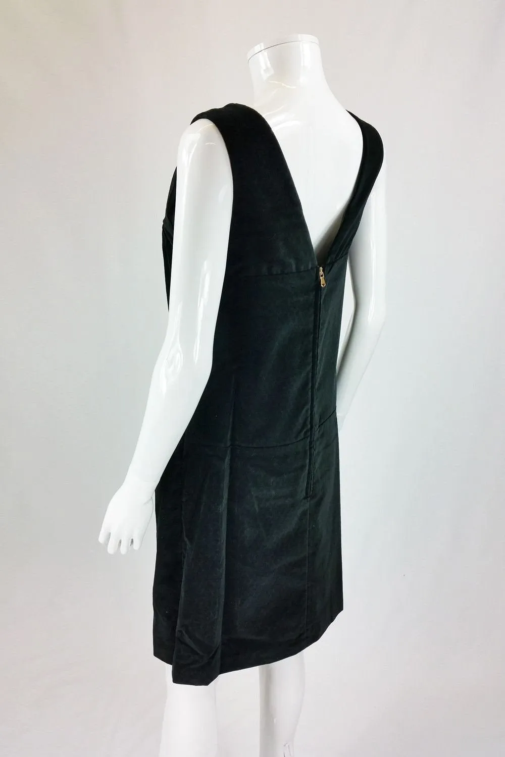 MARC JACOBS Marc Classic Black Velvet Sleeveless Shift Dress (UK 10/ US 6)