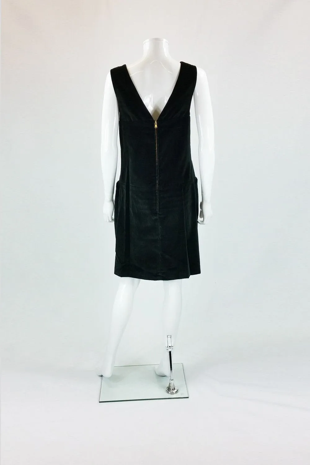 MARC JACOBS Marc Classic Black Velvet Sleeveless Shift Dress (UK 10/ US 6)