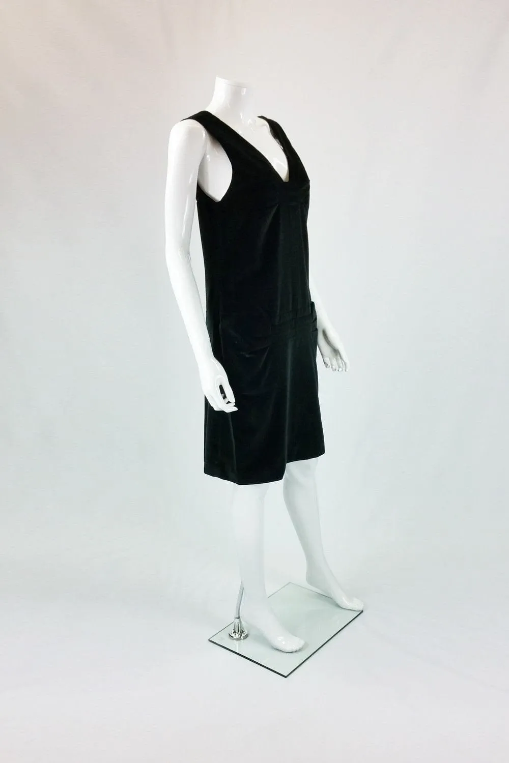 MARC JACOBS Marc Classic Black Velvet Sleeveless Shift Dress (UK 10/ US 6)