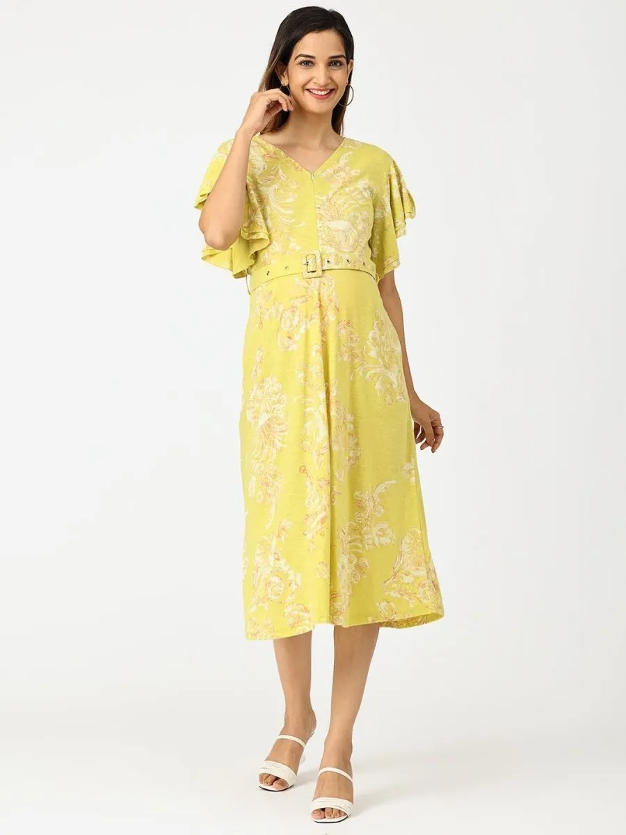 Mellow Yellow Floral Maternity and Nursing Dress