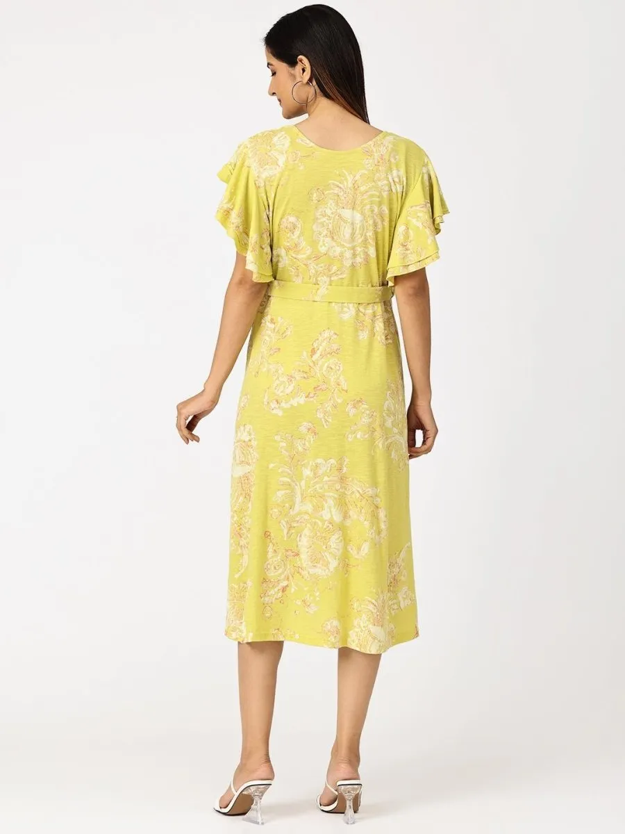 Mellow Yellow Floral Maternity and Nursing Dress