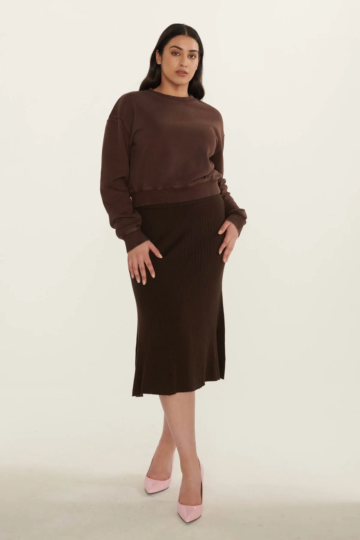 Midi Rib Knit Skirt