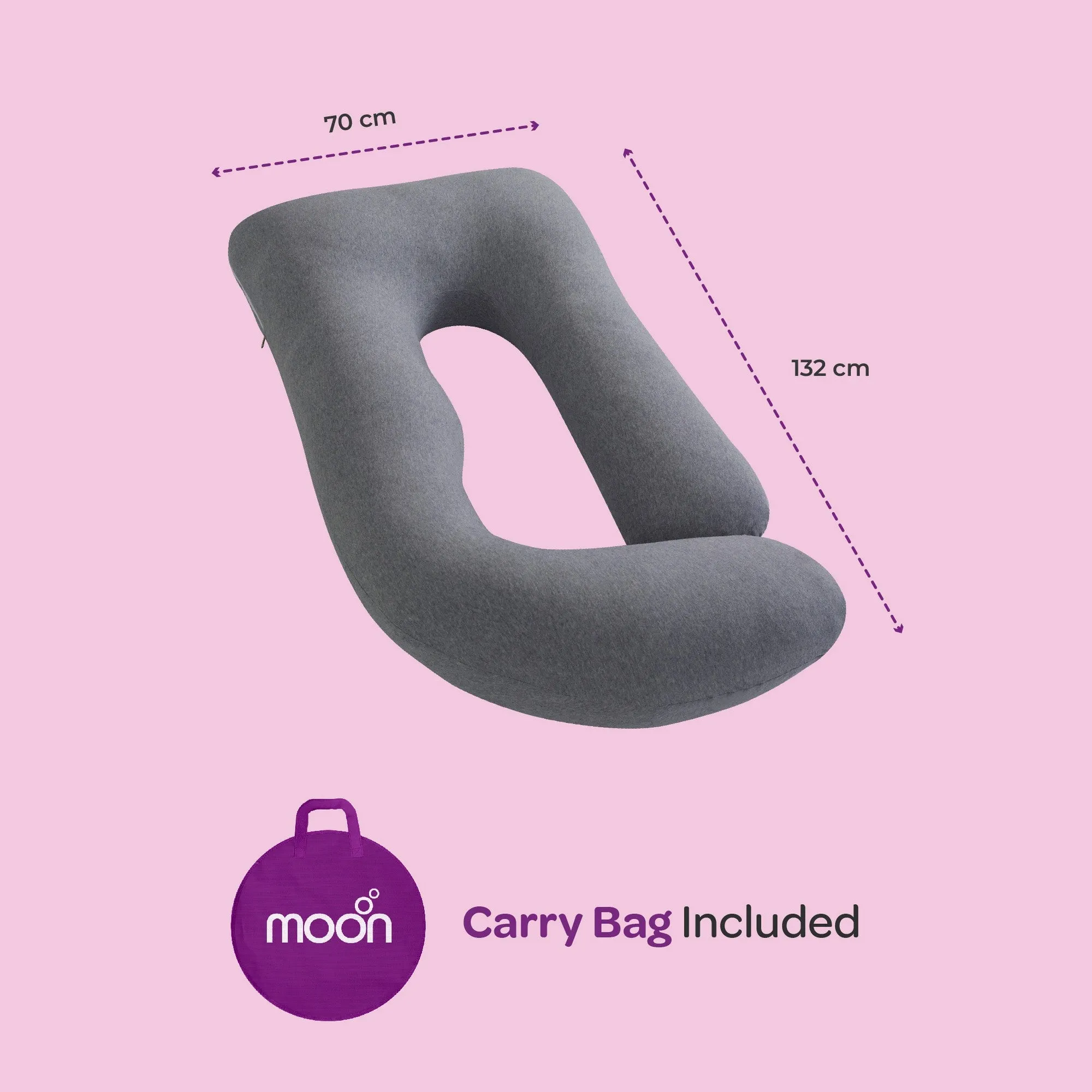 Moon Organic U Shaped Contour Maternity Pillow for Pregnent Ladies