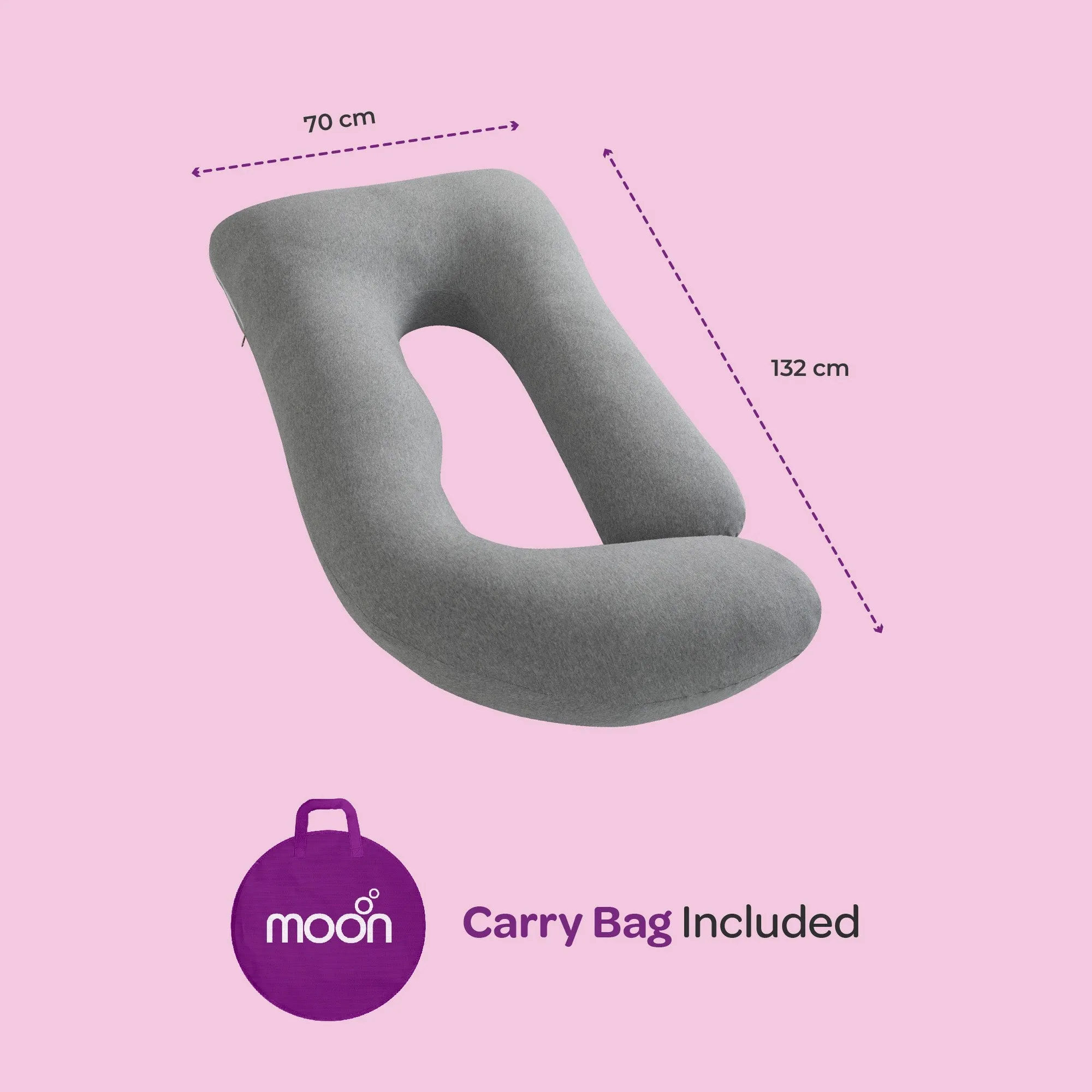 Moon Organic U Shaped Contour Maternity Pillow for Pregnent Ladies