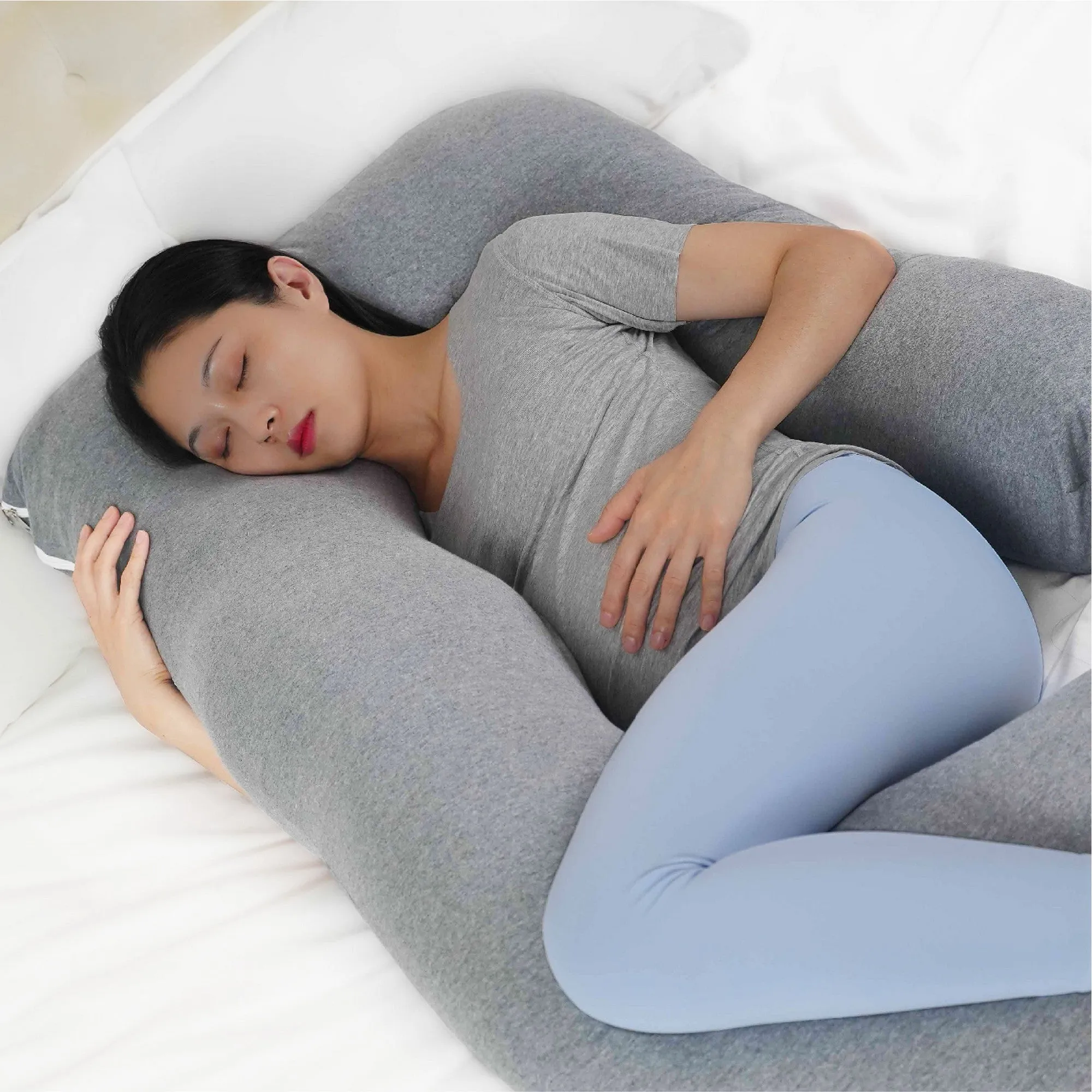 Moon Organic U Shaped Contour Maternity Pillow for Pregnent Ladies