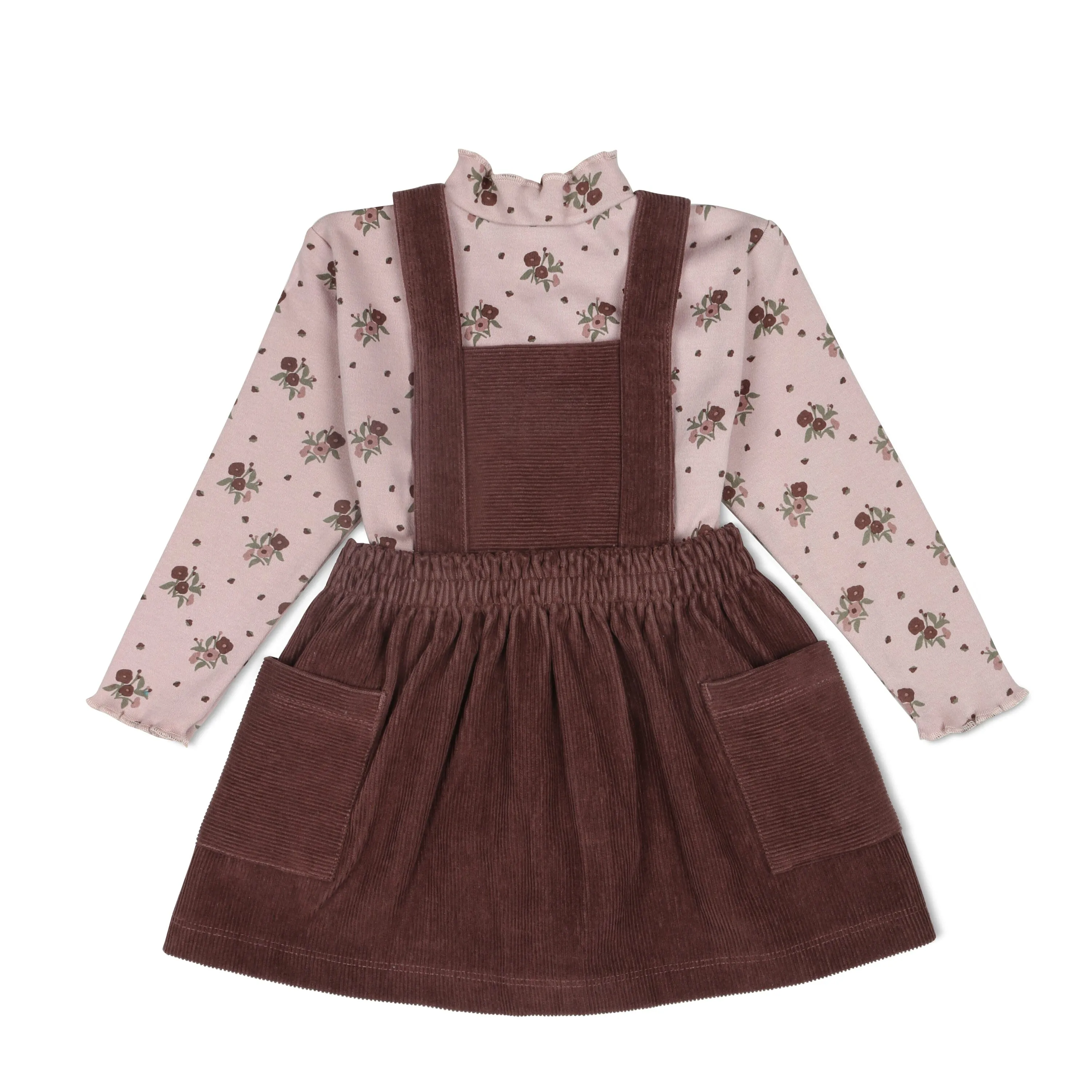 Organic Corduroy Pinafore Dress | Plum