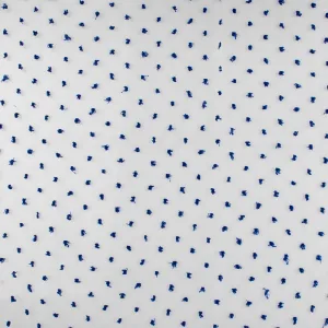 Organza with Embroidered Dot - DOTSY - White & Royal