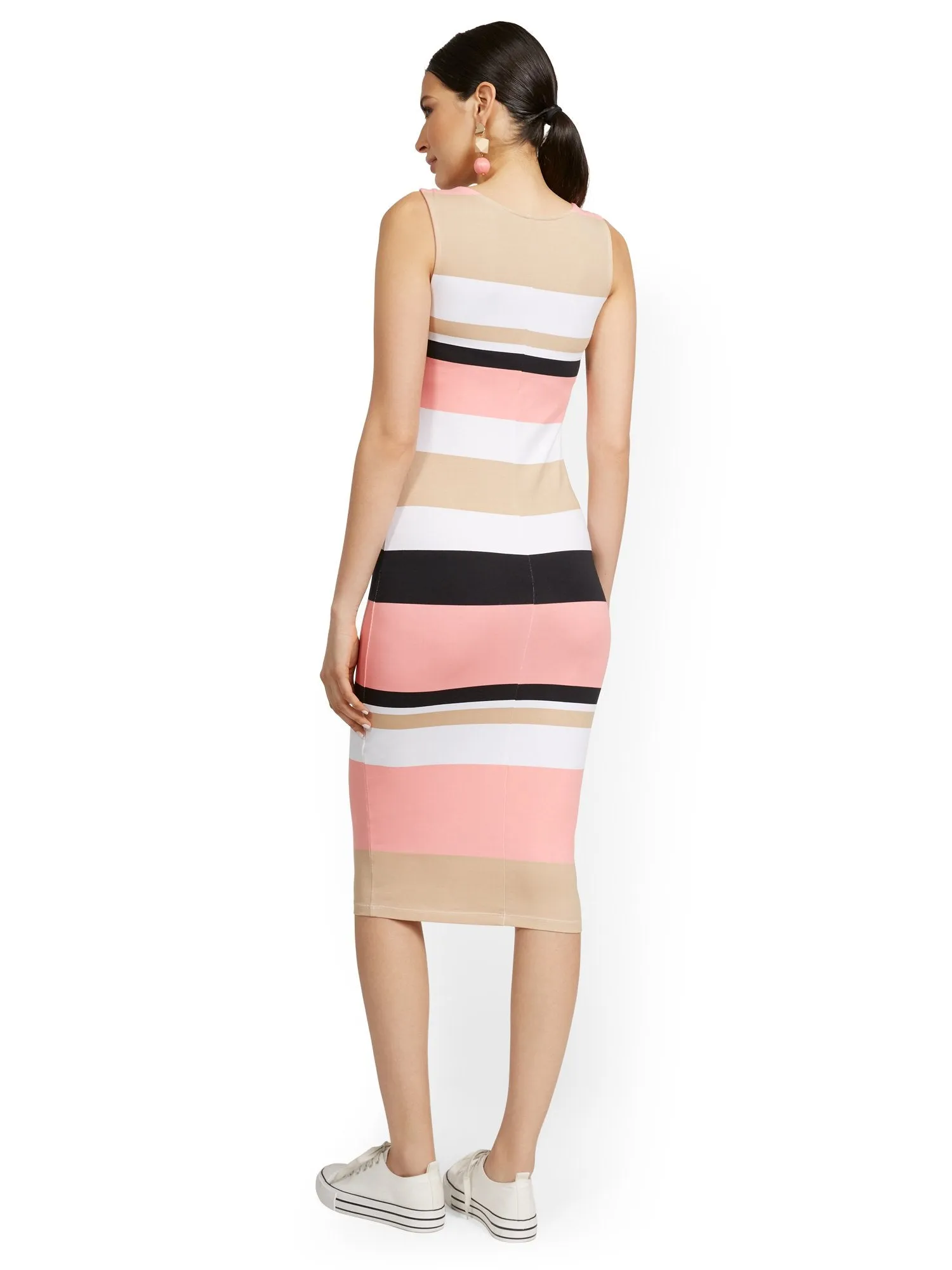 Petite Striped Tank Midi Dress - Everyday Collection