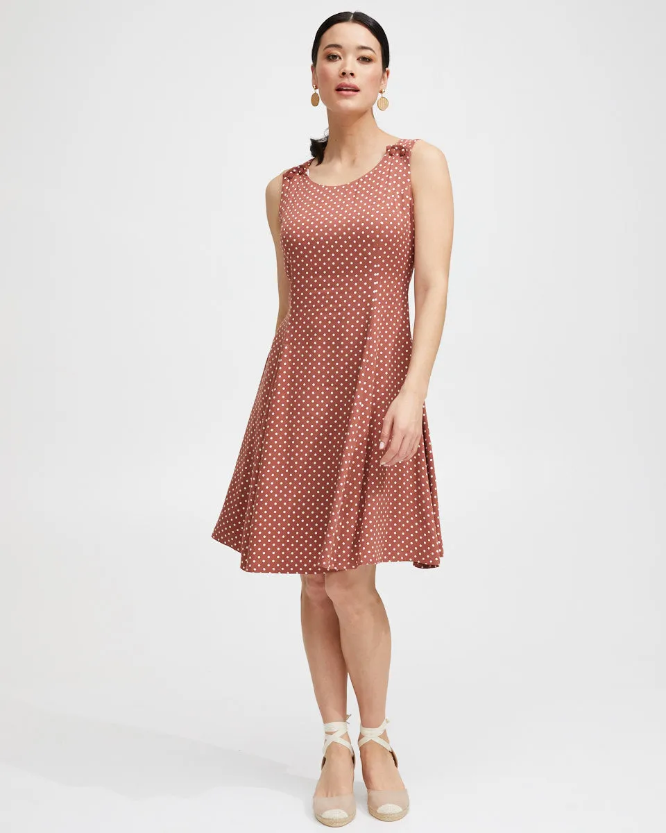 Pinafore Nursing Dress - Rust Polkadot