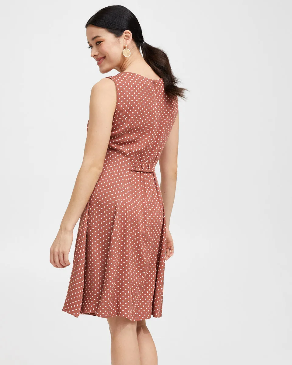 Pinafore Nursing Dress - Rust Polkadot