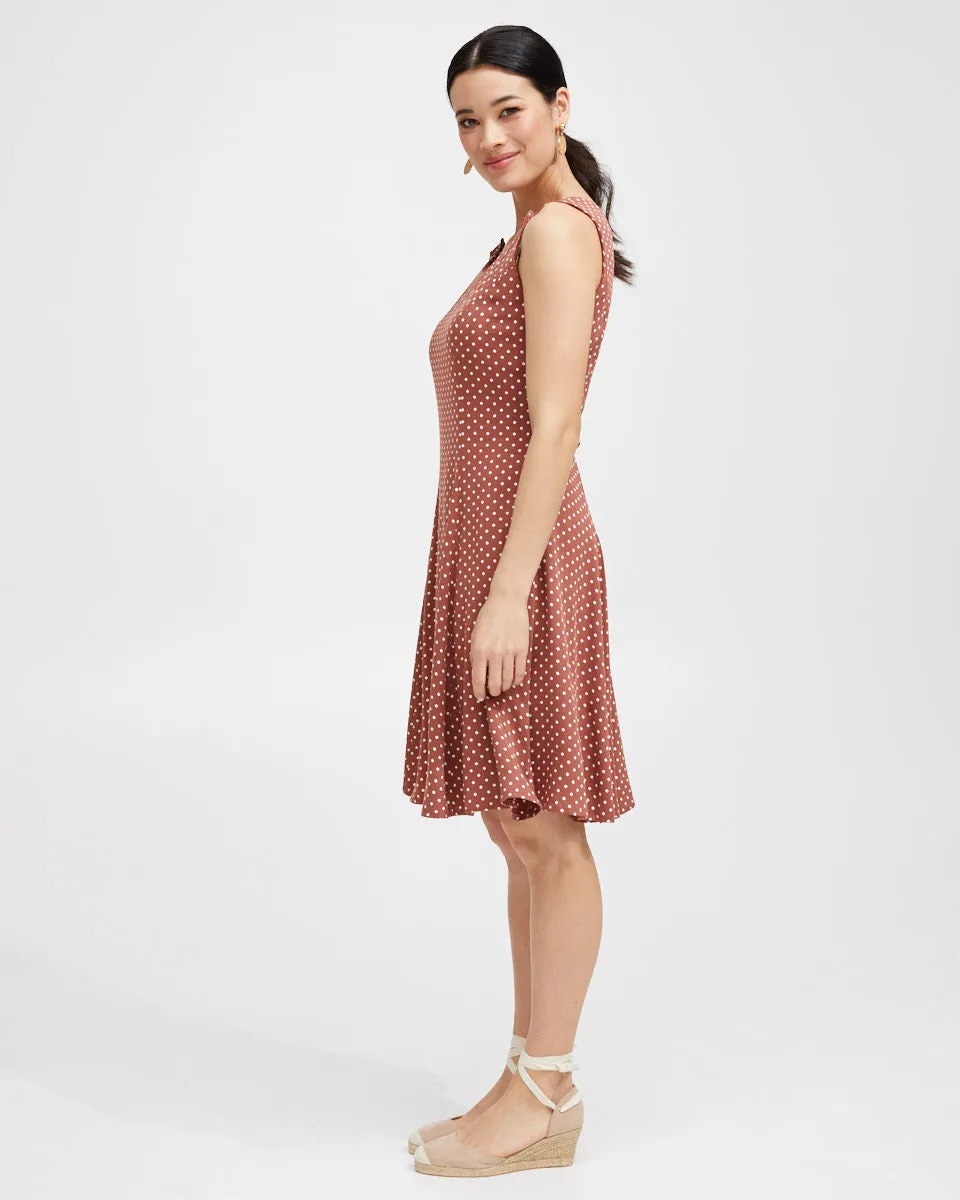 Pinafore Nursing Dress - Rust Polkadot