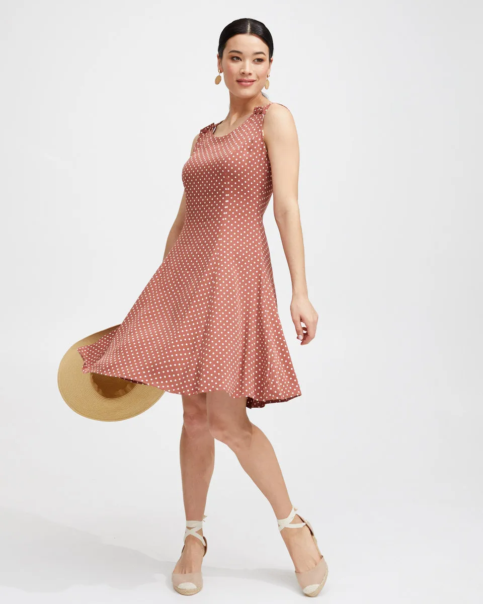 Pinafore Nursing Dress - Rust Polkadot