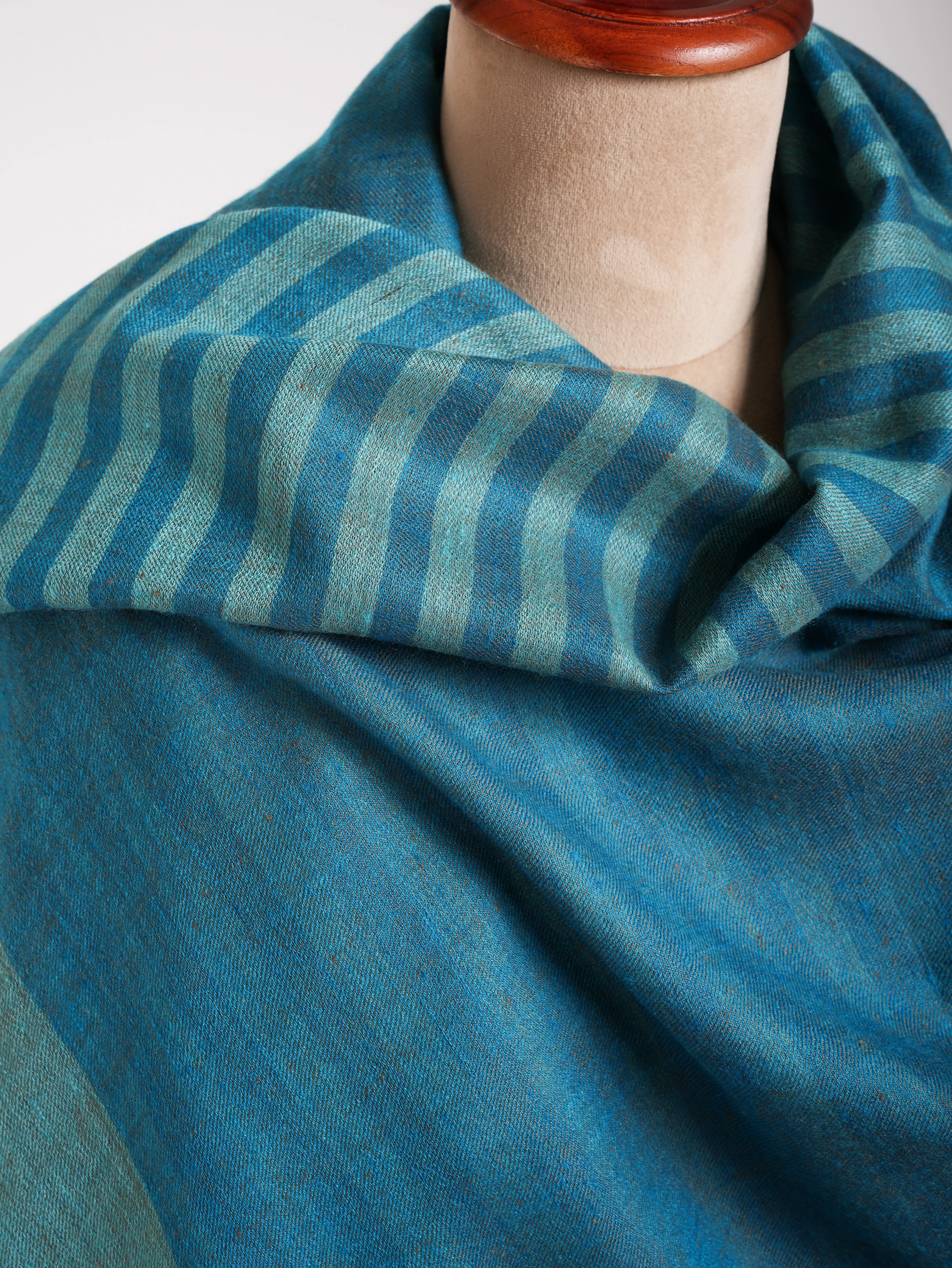 Reversible Turquoise Artistic Pashmina Wrap