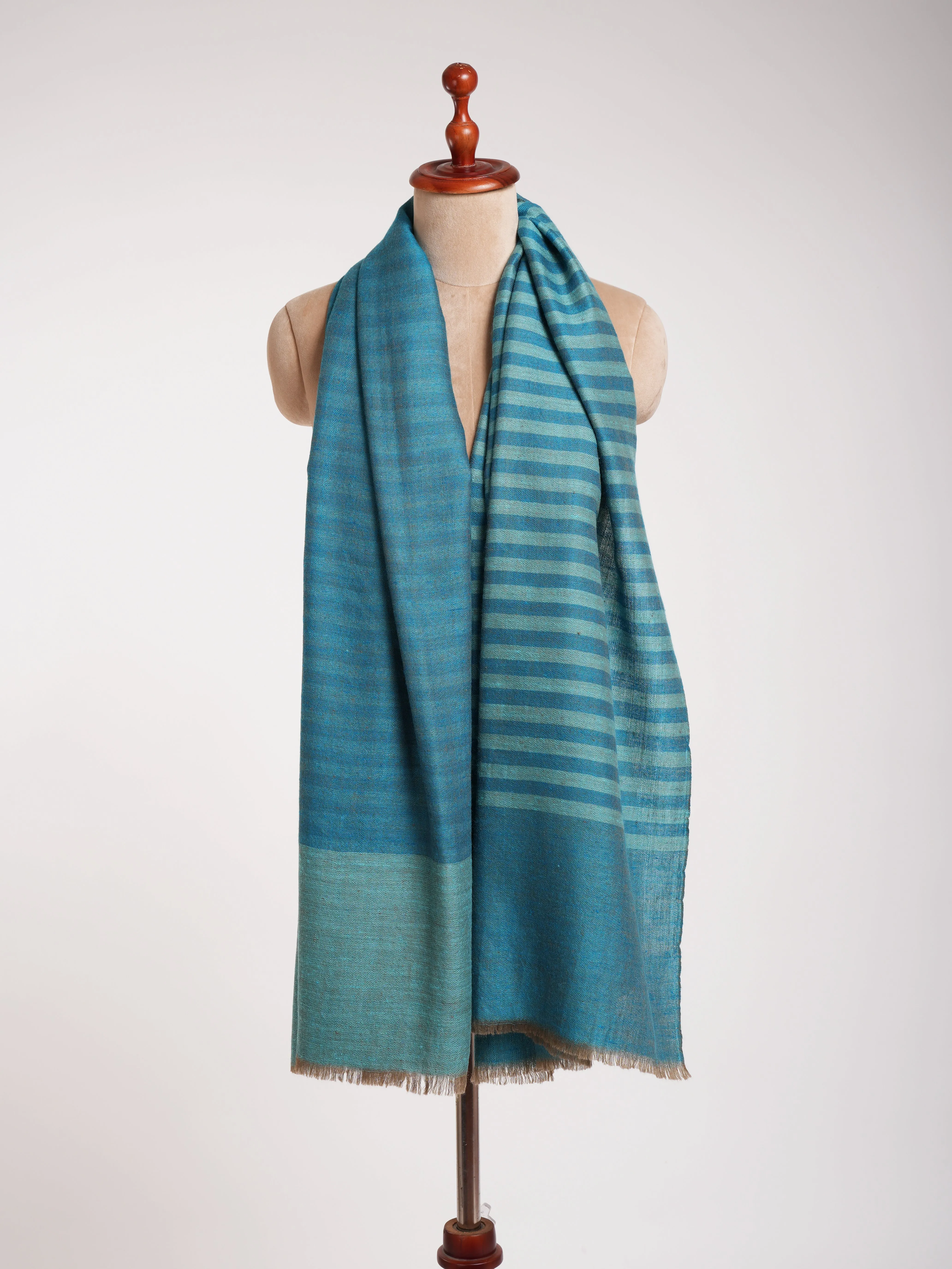 Reversible Turquoise Artistic Pashmina Wrap