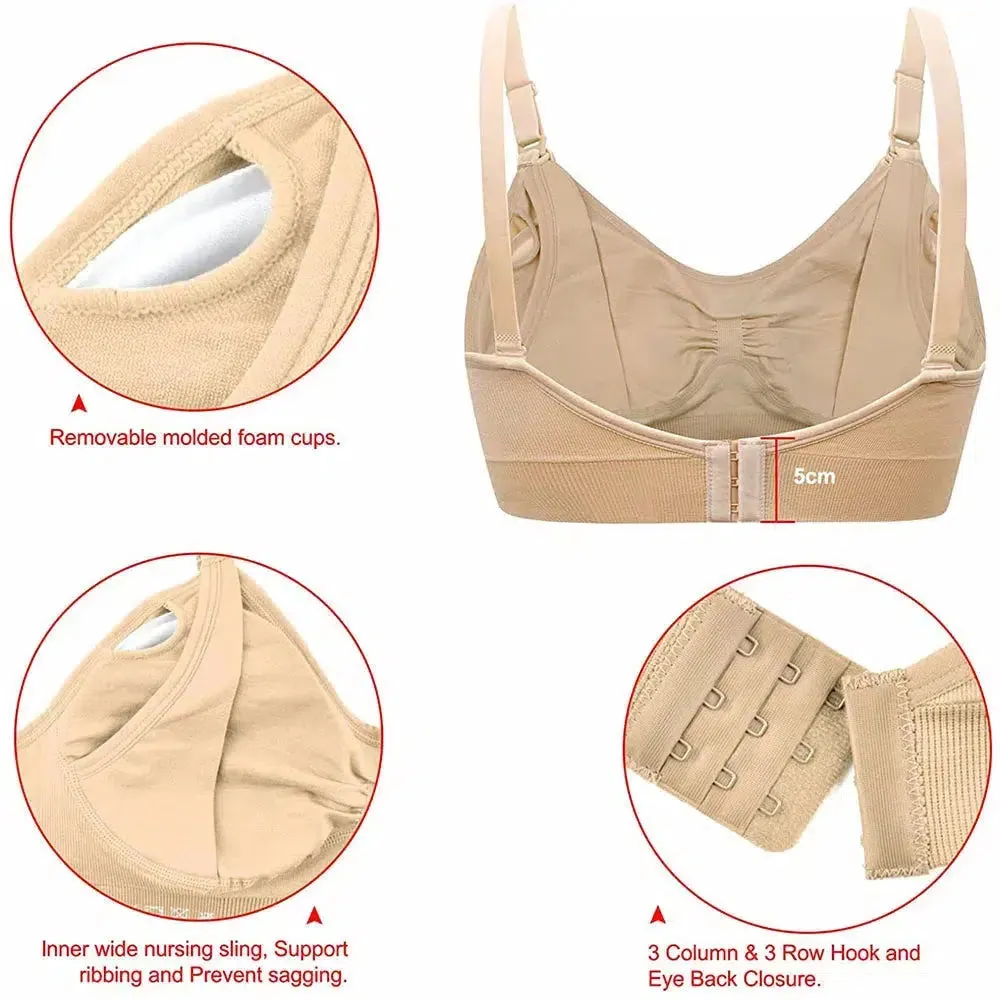 Seamless Push-Up Bralette with Clip Down Feature for Breastfeeding