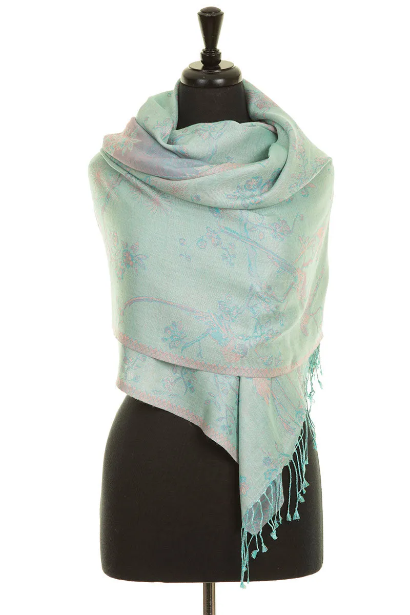 Shawl in Pale Cyan