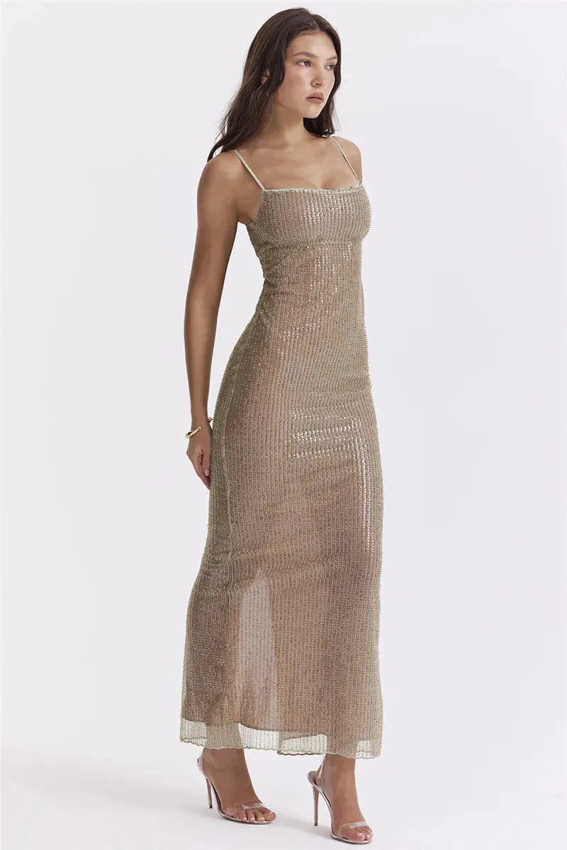 Sparkle Sequined Fit Maxi Dress