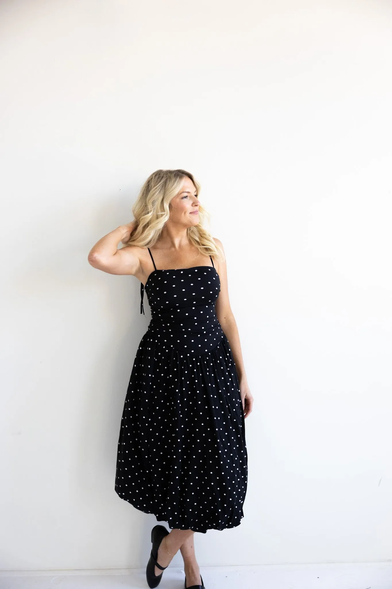 Starry Night Polka Dot Midi Dress