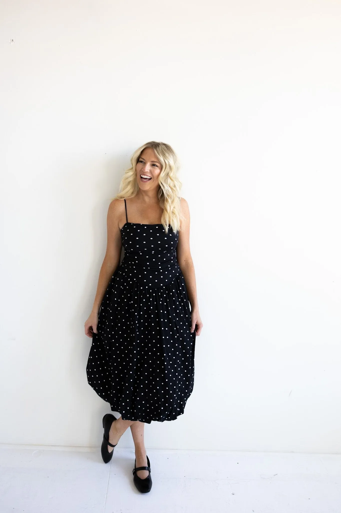 Starry Night Polka Dot Midi Dress