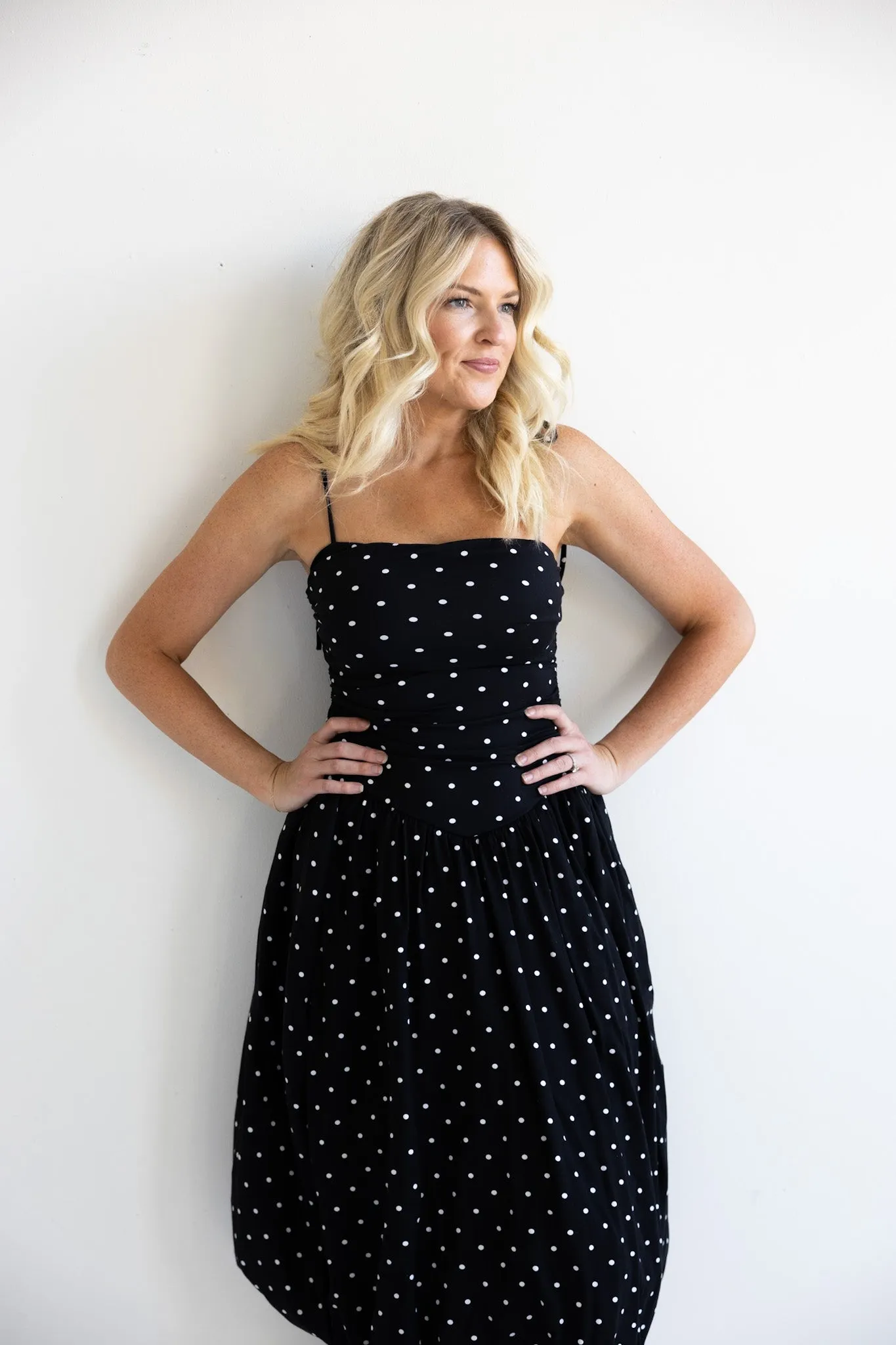 Starry Night Polka Dot Midi Dress