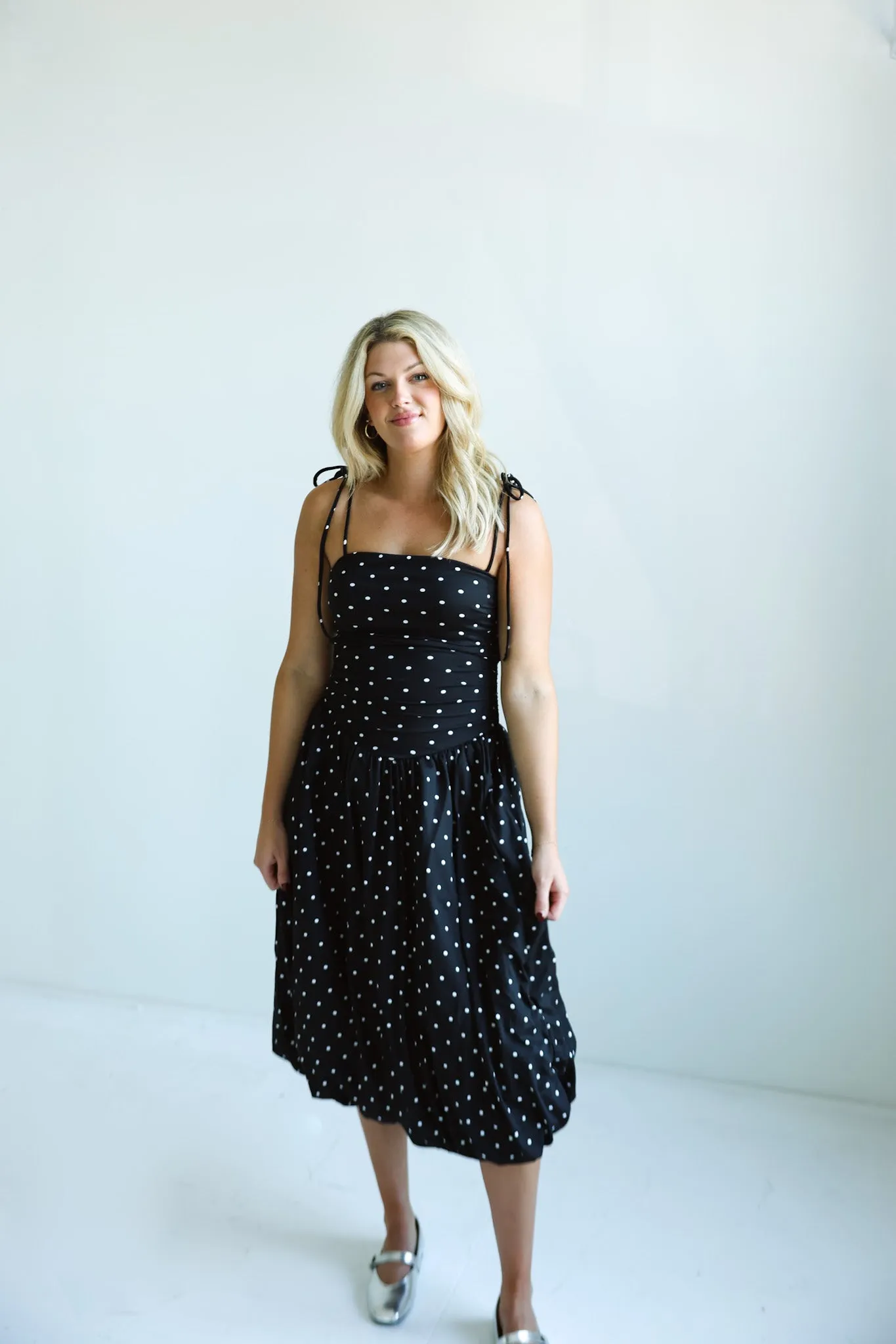 Starry Night Polka Dot Midi Dress