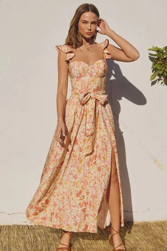 SUNNY DAYS CORSET TOP MAXI DRESS