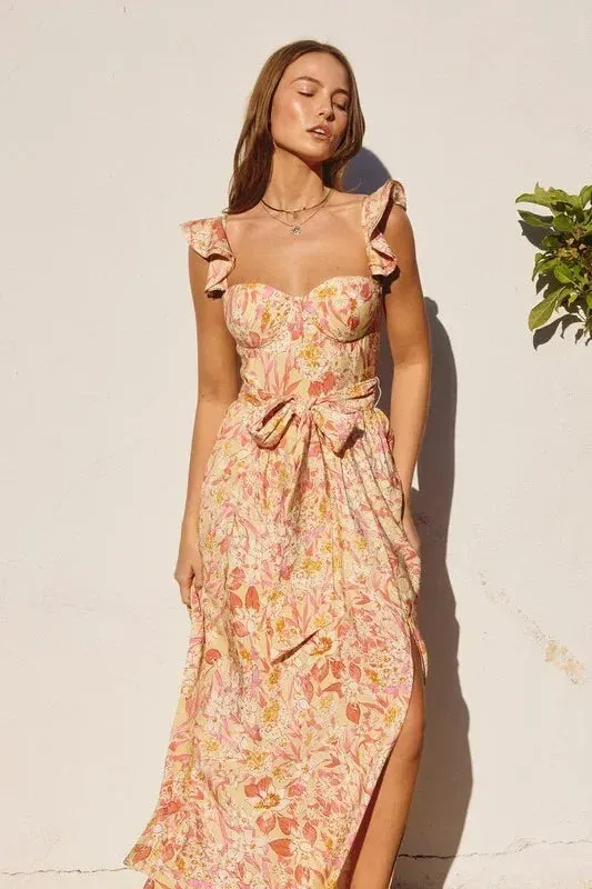 SUNNY DAYS CORSET TOP MAXI DRESS