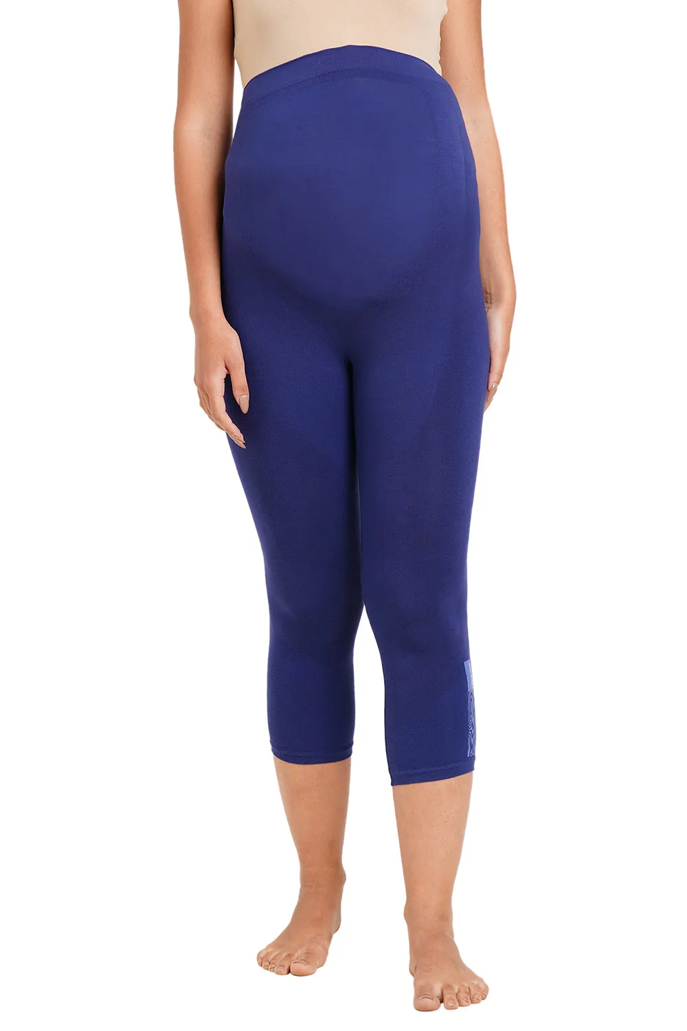 Super soft Bamboo Fibre Antimicrobial Seamless maternity capri-ISML004-Blueprint-