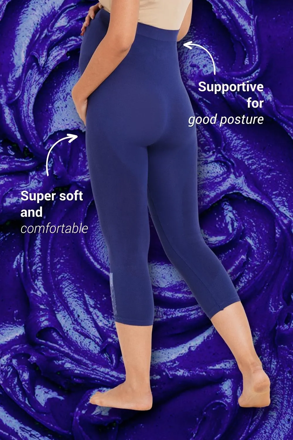 Super soft Bamboo Fibre Antimicrobial Seamless maternity capri-ISML004-Blueprint-