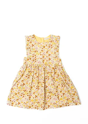 The Harper Pinafore in Mustard Floral