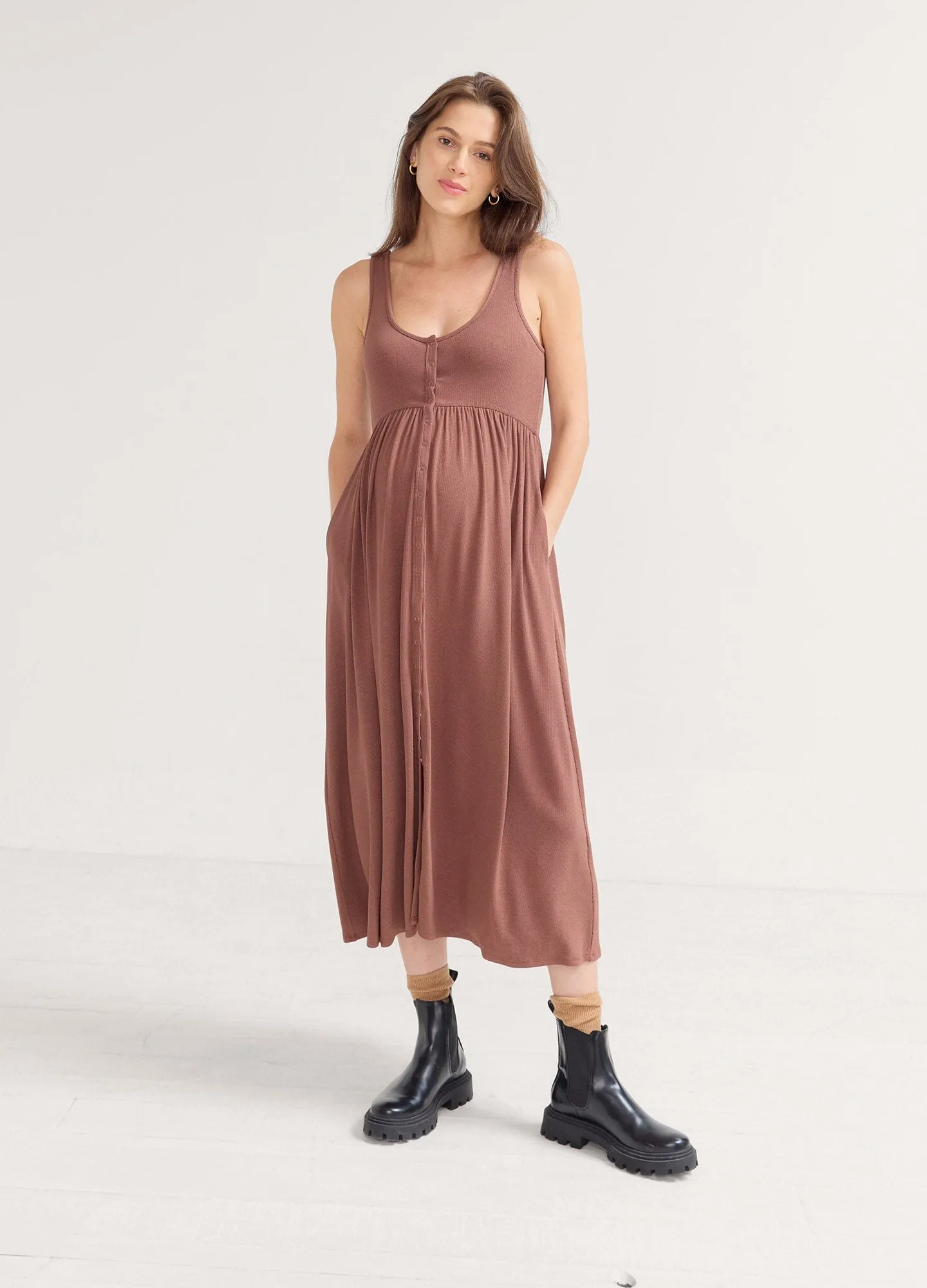 The Softest Rib Nursing Tank Dress