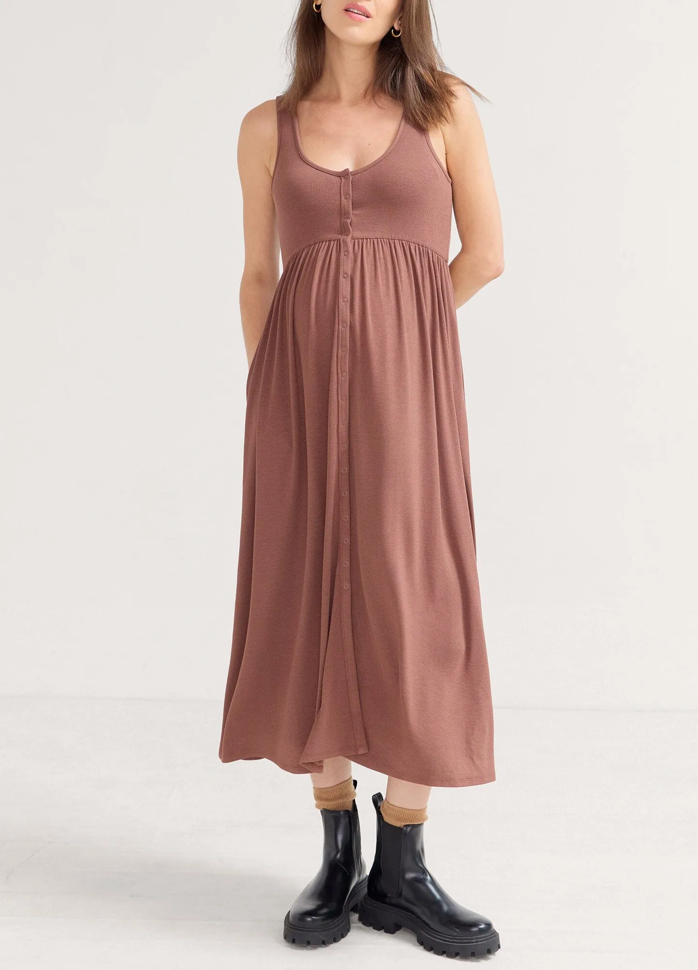 The Softest Rib Nursing Tank Dress