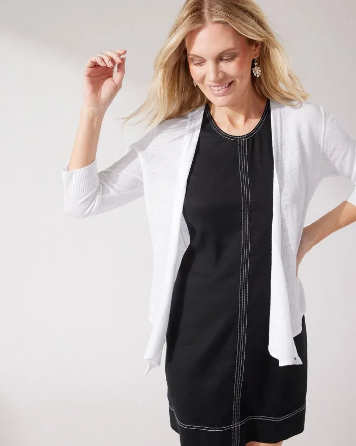 Tommy Bahama Addison Linen Cardigan | White   Black