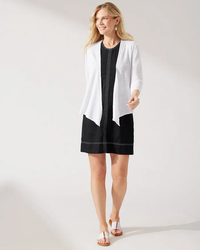 Tommy Bahama Addison Linen Cardigan | White   Black