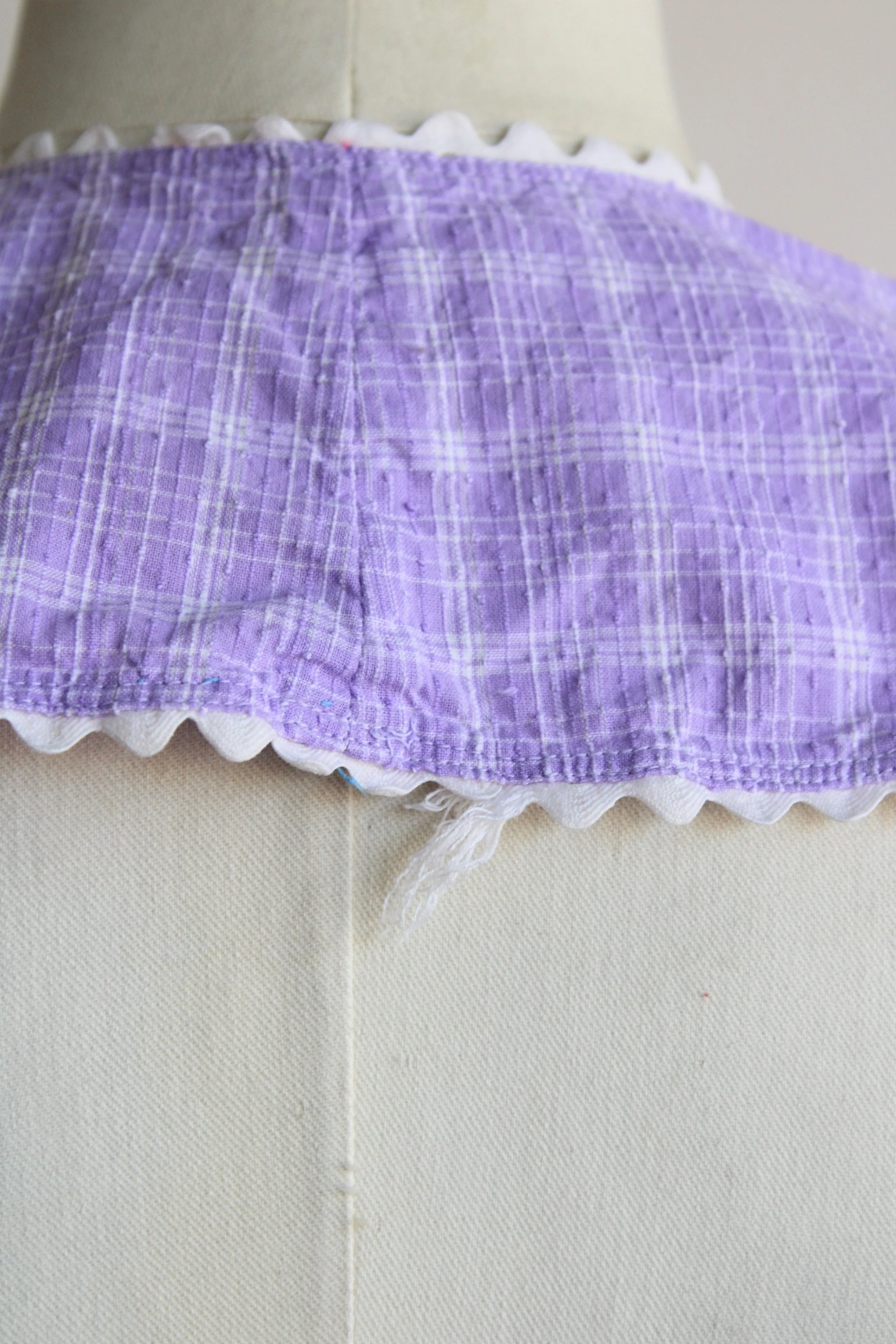 Vintage 1960s Purple Check Full Apron