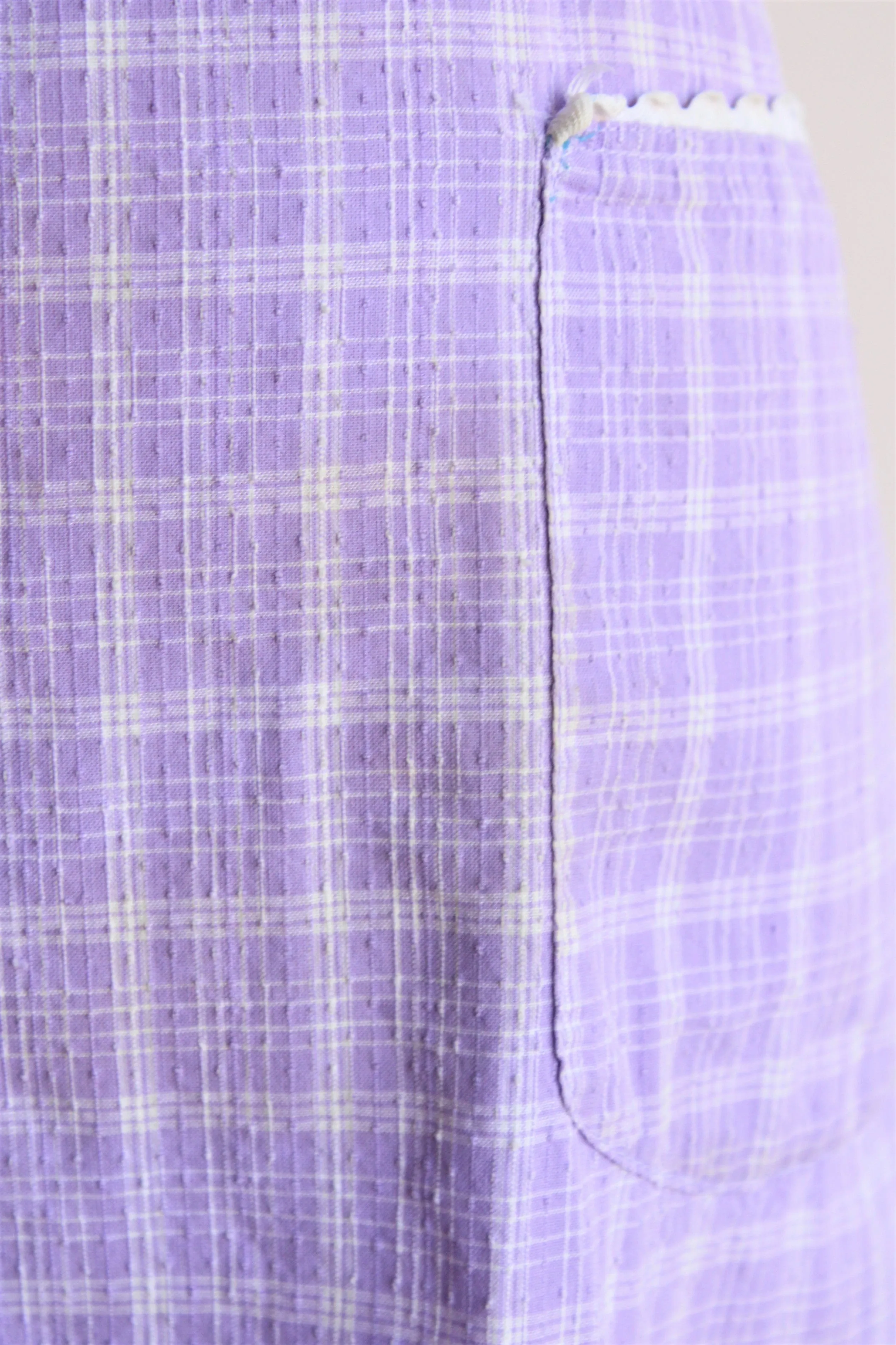 Vintage 1960s Purple Check Full Apron