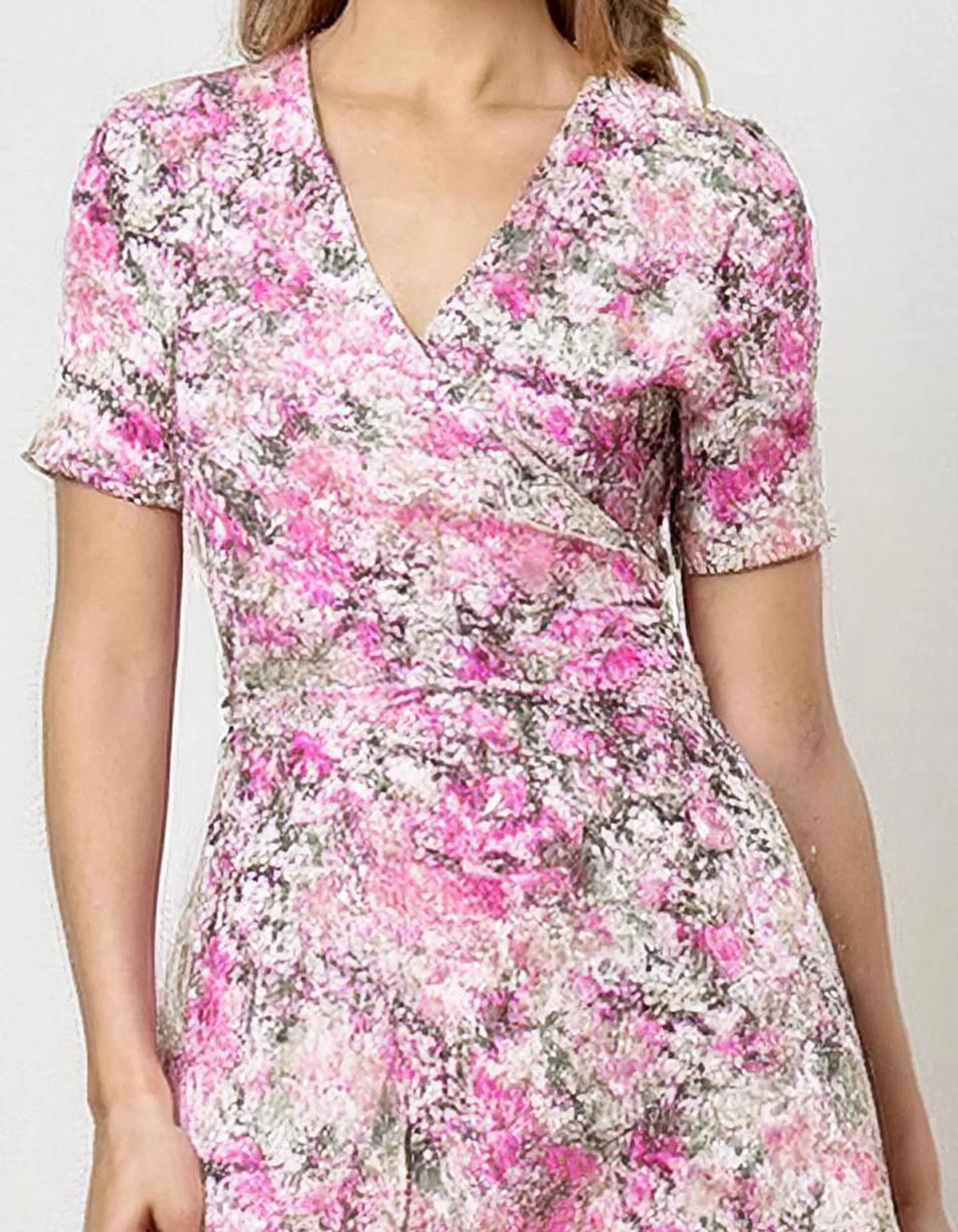 Vintage Pink Floral Midi Dress