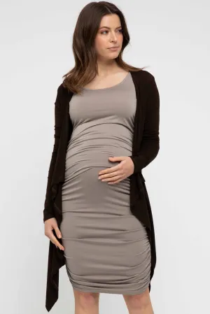 Waterfall Maternity Cardigan - Chocolate