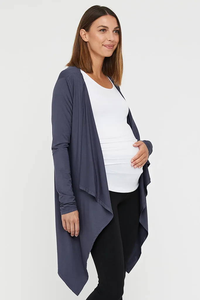 Waterfall Maternity Cardigan - Storm