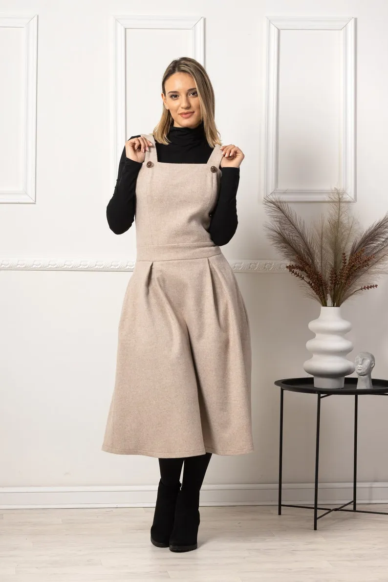 Wool Pinafore Dress