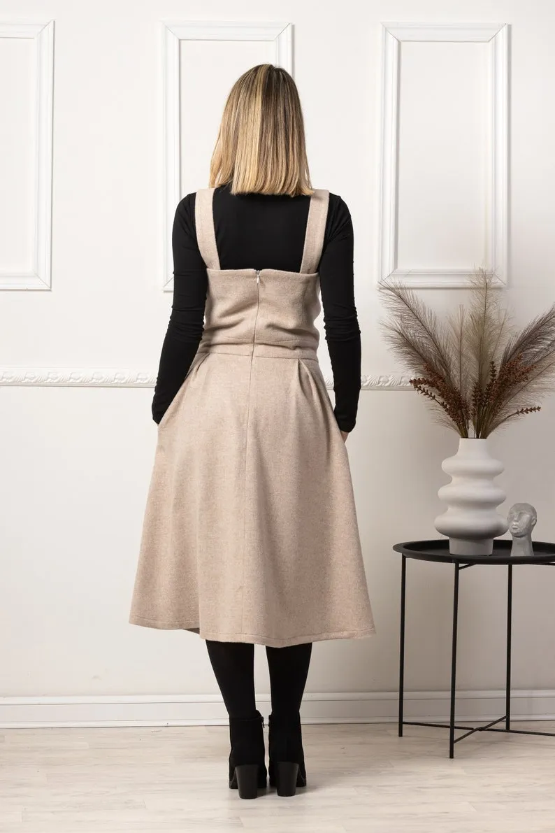 Wool Pinafore Dress